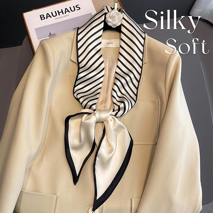 Dailyacc Hair Scarf for Women Fashion Silky Satin Headscarf Wrap Breathable Lightweight Neck Scarves For Handbag