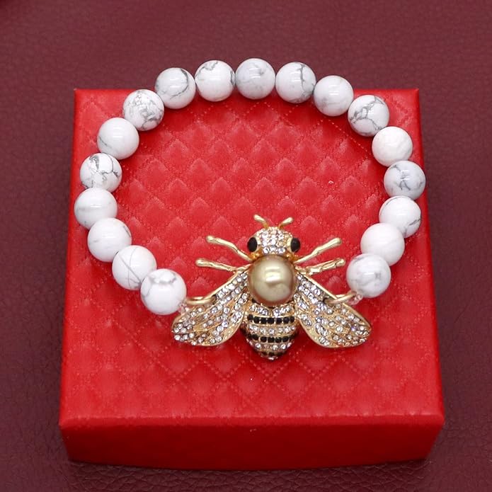 Honey Bee Brooches Crystal Insect Themed Bee Brooch Animal Fashion Shell Pearl Brooch Pin Gold Tone