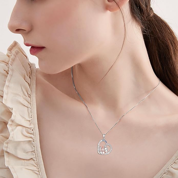 AOBOCO Gifts for Sister 2 3 Sisters Necklace for Women Sterling Silver Sister Crystal Pendant Jewelry Birthday Christmas Gifts for Friend Female Friendship Lasts Forever