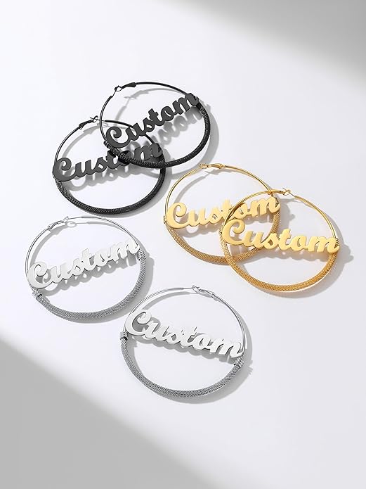 PROSTEEL 30/40/60/80/100mm Chunky Hoop Earrings For Women Gold Plated/Black Stainless Steel Hoops Earrings Statement Jewelry
