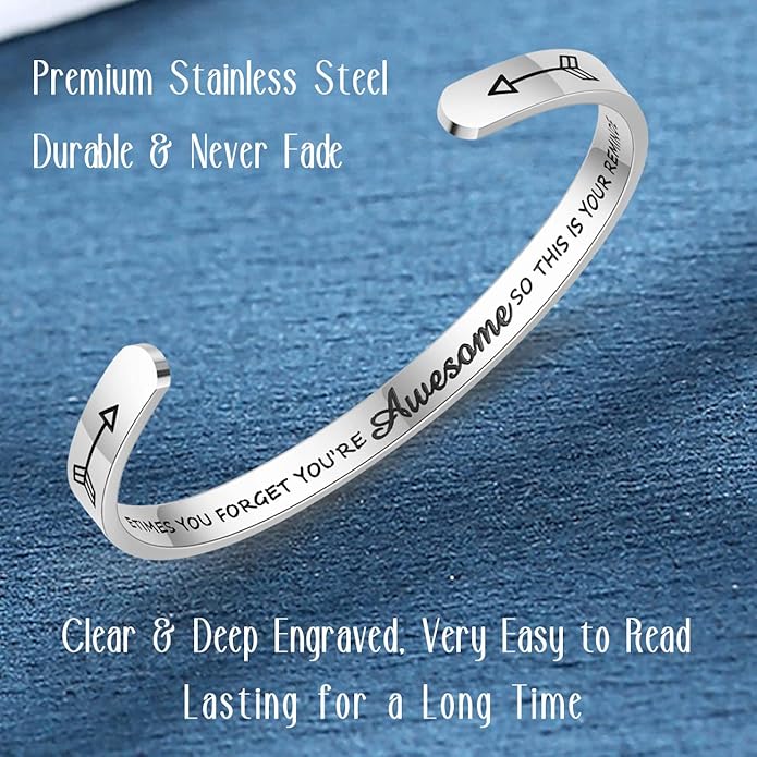 SAM & LORI Personal Bracelets for Teens/Women-Inspirational Jewelry Gifts (Various Designs) for Daughter/Sister/Mom/Friends-Adjustable Bracelet in a Pretty Gift Box