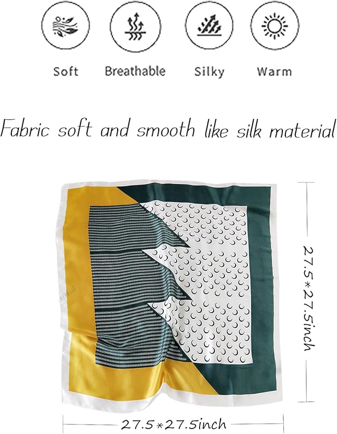 Hioyiwse Satin Bandanas Head Scarf For Women Hair Scarves Accessories Lightweight Fashion Wrap Neck Silk Sleeping Headscarf