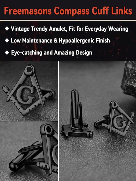 FaithHeart Mens Cufflinks, Norse Viking Tuxedo Shirt Cuff Links, Stainless Steel Cuff Links and Shirt Studs, Gift Box