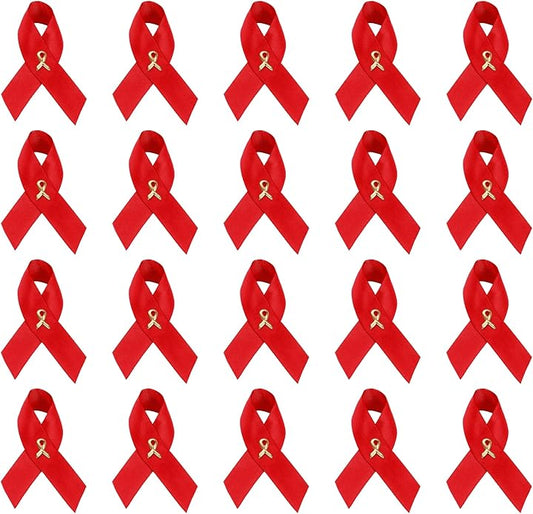 1/2/5/10/25/50/100pcs Satin Awareness Ribbon Pins (Pick your color), for Cancer & Disease Awareness, Bulk Quantities for Fundraising, Events, Gift Giving