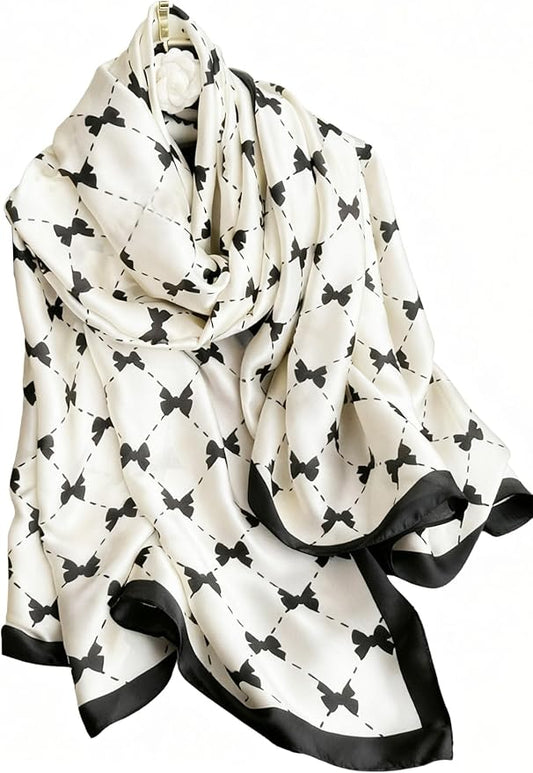Clysoru Silk Scarf For Women Hair Scarves Lightweight Satin Elegant Shawl Wraps Bufanda Mujer Fashion Accessories 70.8"X35.4"