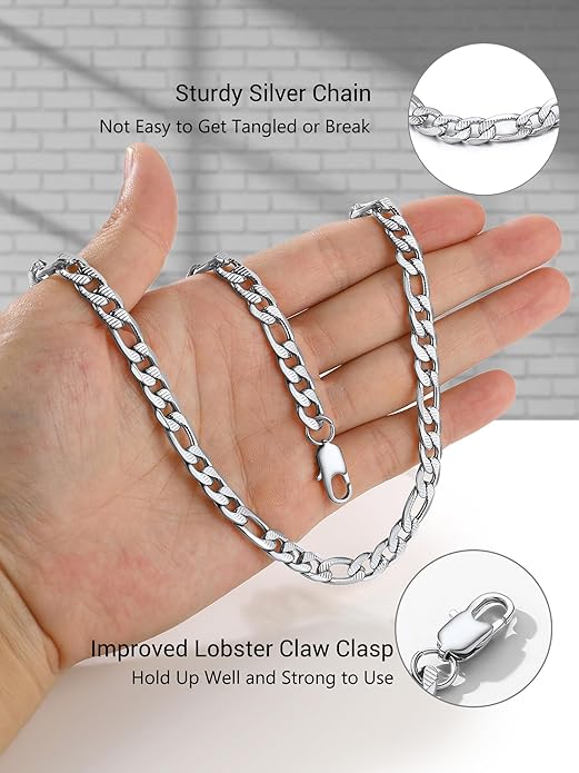 PROSTEEL 316L Stainless Steel Figaro Cuban Chain Necklace for Men, Black/18K Real Gold Plated, 4/5/6/7.5/9/10/13mm, 14inch-30inch, Come with Box