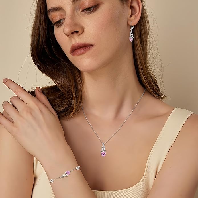 Infinity Celtic Knot Bracelet 925 Sterling Silver Birthstone Bracelet Irish Jewelry Gifts for Women