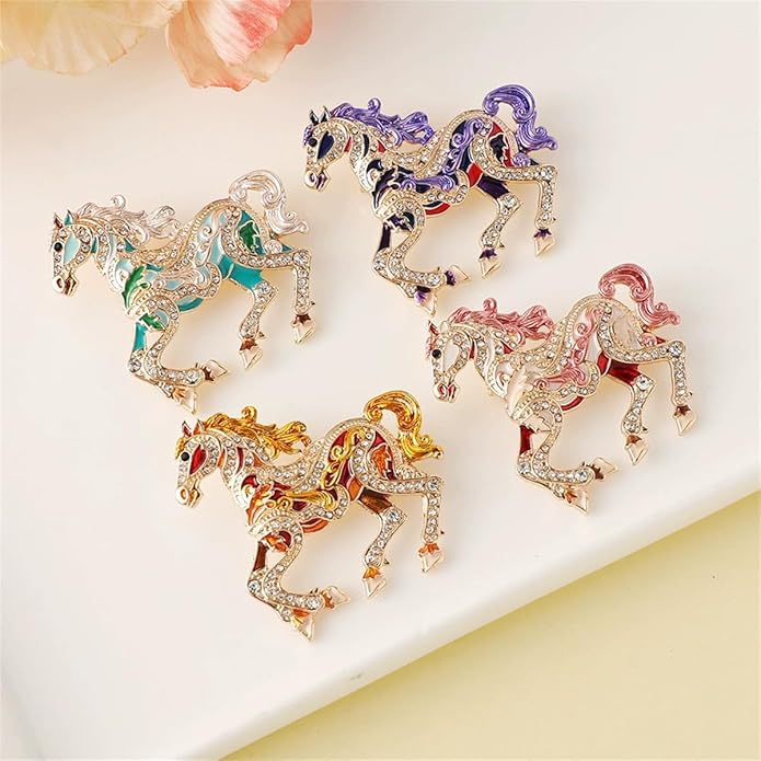 2026 New Year Of Horse Pin Brooch, Good Luck Chinese Zodiacs Horse Pins For Fashion Accessories Animal Lucky Charm Statue Feng Shui Gifts Jewelry For Women Men