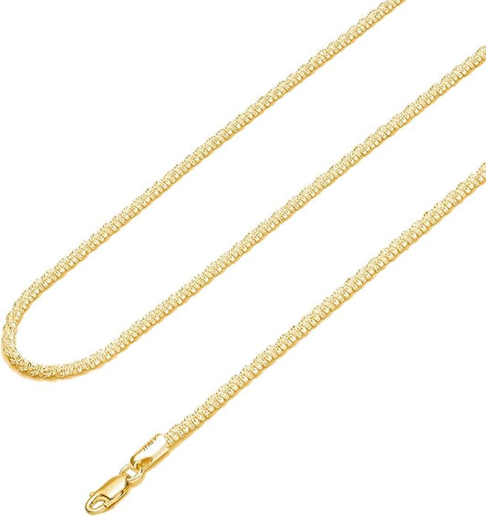 925 Sterling Silver Singapore Chain Lobster Clasp Paperclip Necklace for Women Sparkling Chain 2mm2.5mm3mm4mm5mm Gifts for Her