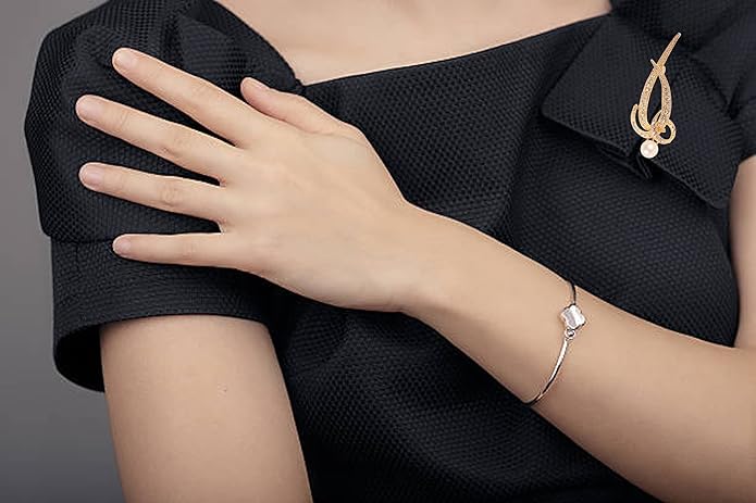 Touchstone Indian Bollywood Handcrafted Designer Jewelry Brooch Lapel Pin in Gold Or Silver Tone for Women.