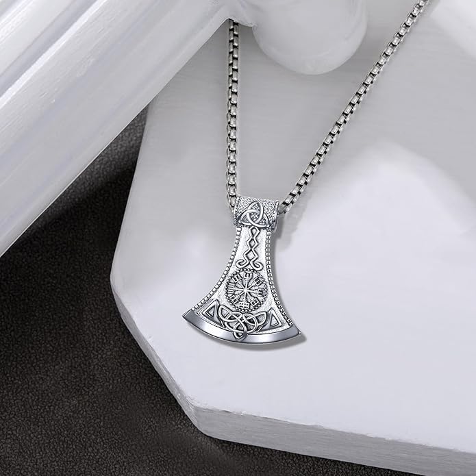 KoyeKei Viking Necklace for Men 925 Sterling Silver Viking Norse Pagan Jewelry Gifts for Women