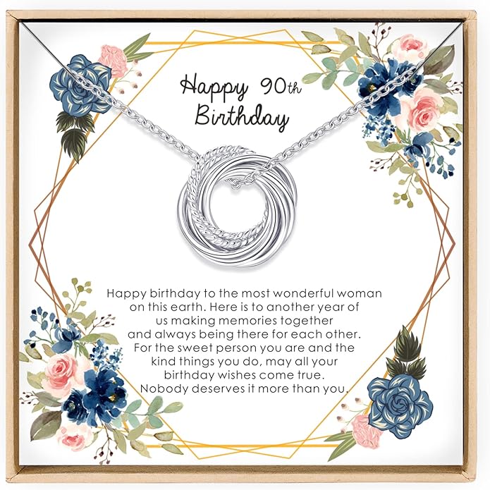 Birthday Gifts for Women Sterling Silver 30th 40th 50th 60th 70th 80th 90th Birthday Necklace For Her 3 4 5 6 7 8 9 Decade Jewelry 30 40 50 60 70 80 90 Years Old