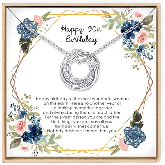 Birthday Gifts for Women Sterling Silver 30th 40th 50th 60th 70th 80th 90th Birthday Necklace For Her 3 4 5 6 7 8 9 Decade Jewelry 30 40 50 60 70 80 90 Years Old