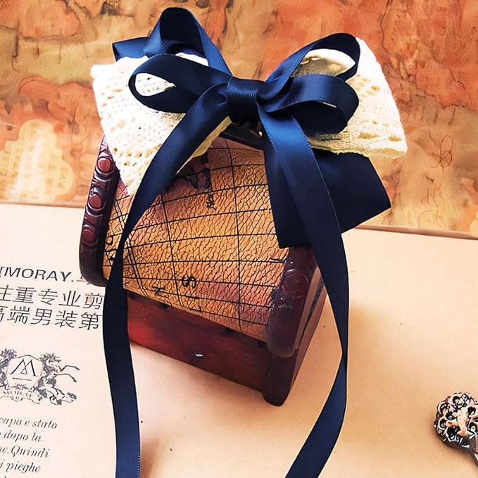 LEEQE Double Face Navy Blue Satin Ribbon 1/4 inch X 50 Yards Polyester Navy Blue Ribbon for Gift Wrapping Very Suitable for Weddings Party Hair Bow Invitation Decorations and More