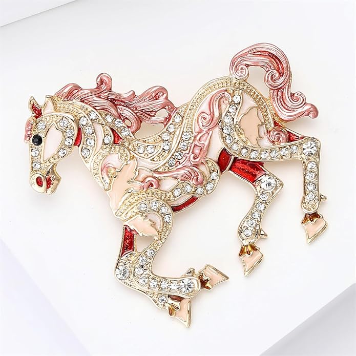 2026 New Year Of Horse Pin Brooch, Good Luck Chinese Zodiacs Horse Pins For Fashion Accessories Animal Lucky Charm Statue Feng Shui Gifts Jewelry For Women Men