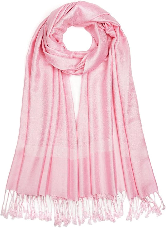 QIUTIMIY Paisley Pashmina Shawl Wrap Women Reversible Vintage Jacquard Pashmina Rave Scarf with Fringe for Evening, Wedding