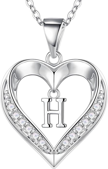 Turandoss Heart Initial Necklaces for Women - Dainty 14K Gold Plated CZ Heart Pendant Necklace with Tiny Letter A-Z, Non Tarnish Waterproof Trendy Jewelry Gifts for Mom Wife Girlfriend
