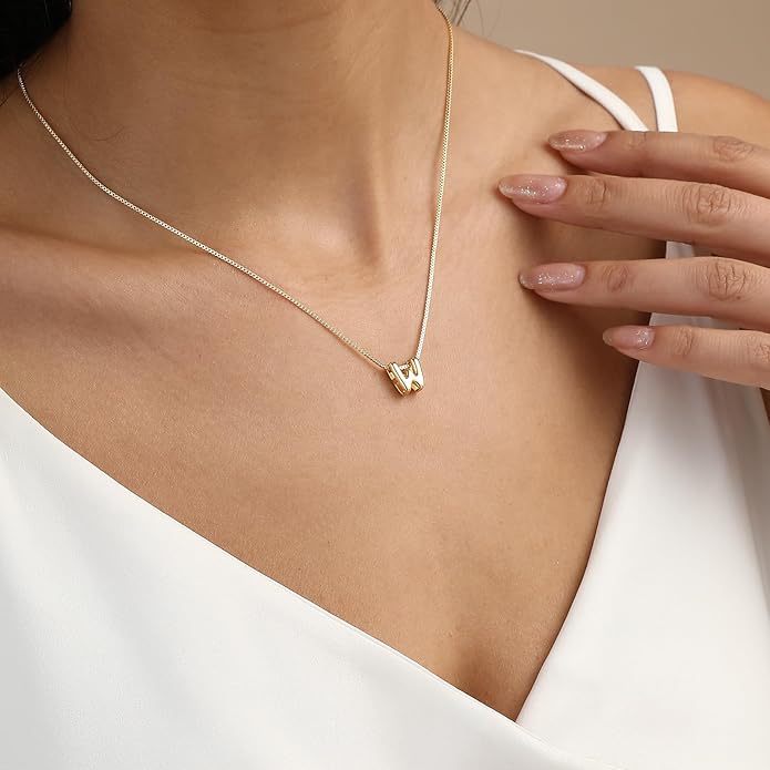 Bubble Gold Letter Necklace for Women, 14k Gold Plated Balloon Initial Necklace, Dainty Gold Necklace for Women, Personalized Bubble Pendant Name Necklace, Fashion Accessories Trendy Jewelry