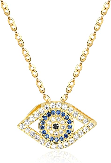 AENEAS Evil Eye Necklace for Women 925 Sterling Silver Necklace Ojo Turco Trendy Jewelry Gifts for Women Wife