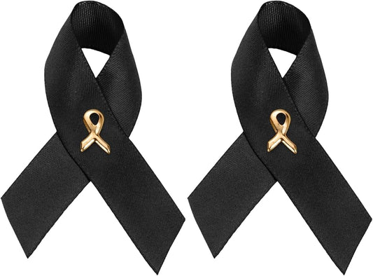 1/2/5/10/25/50/100pcs Satin Awareness Ribbon Pins (Pick your color), for Cancer & Disease Awareness, Bulk Quantities for Fundraising, Events, Gift Giving
