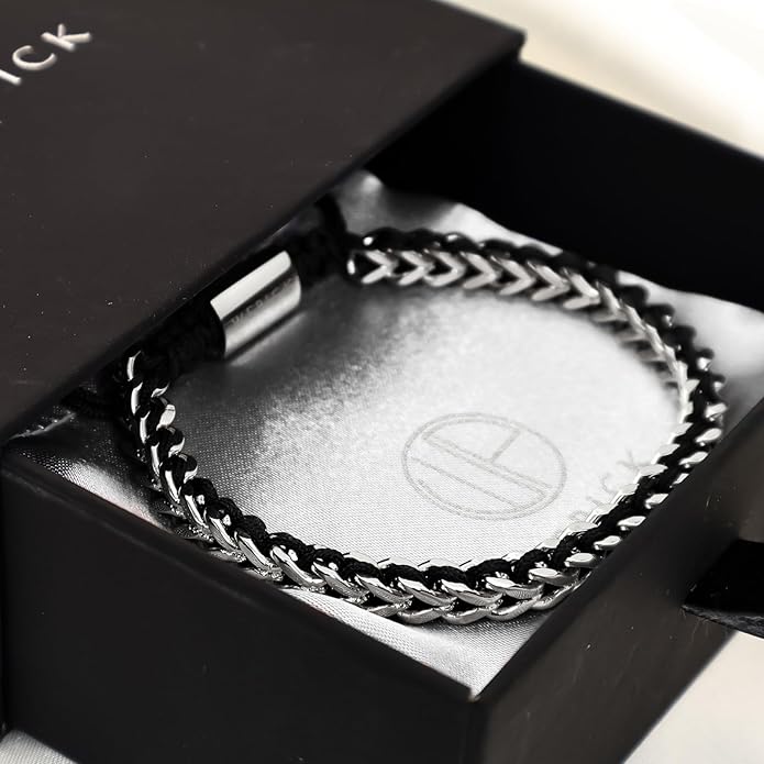 Gold-Plated Bracelets for Men 18K Gold Plated Franco Link Chain Stainless Steel Bracelet Adjustable Bracelet Mens Jewelry Birthday Gift