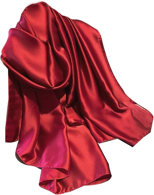 Clysoru Silk Scarf For Women Hair Scarves Lightweight Satin Elegant Shawl Wraps Bufanda Mujer Fashion Accessories 70.8"X35.4"