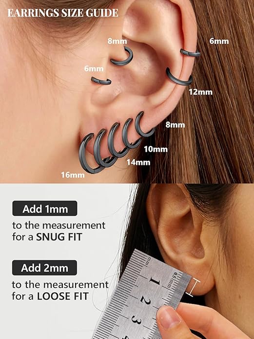 Silvora 925 Sterling Silver Small Hoop Earrings for Women Huggie Earrings Hypoallergenic Cartilage Earrings Tiny Hoops 6mm/8mm/10mm/12mm/14mm/16mm/18mm/20mm