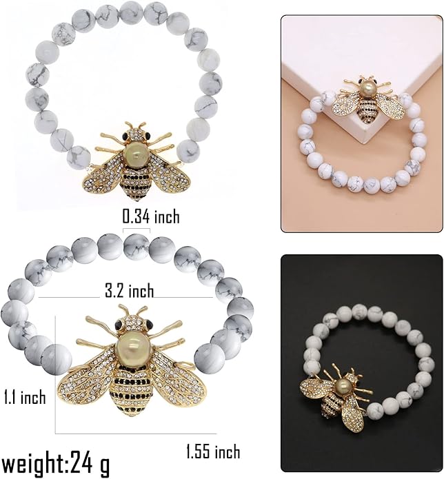 Honey Bee Brooches Crystal Insect Themed Bee Brooch Animal Fashion Shell Pearl Brooch Pin Gold Tone