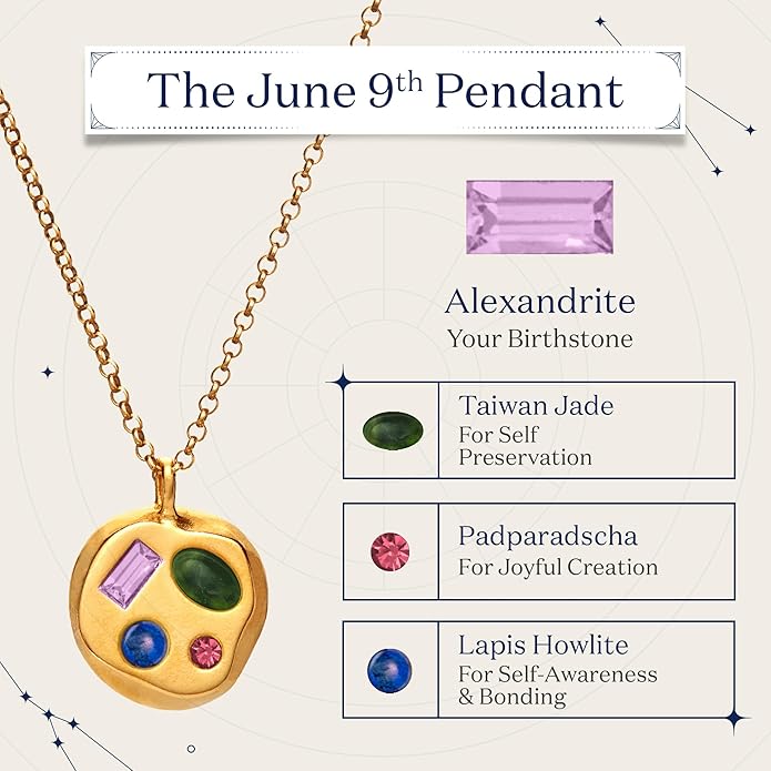 Birthdate 14k Gold Necklace for Women - 16-20in Adjustable 14 Karat Gold Chain with Lobster Clasp - Cadenas de Oro 14k Puro Para Mujer, Ladies Jewelry Birthstone