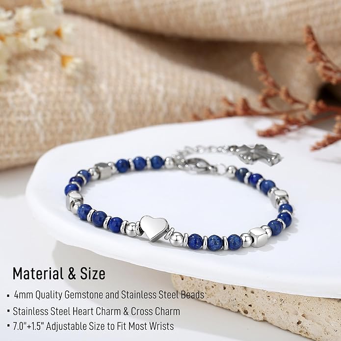 TONY & SANDY Christian Gifts for Women, Religious Cross Bracelet Jewelry, Easter Basket Stuffers for Teens Kids Adults, Faith Confirmation Baptism Christmas Birthday Gifts for Women