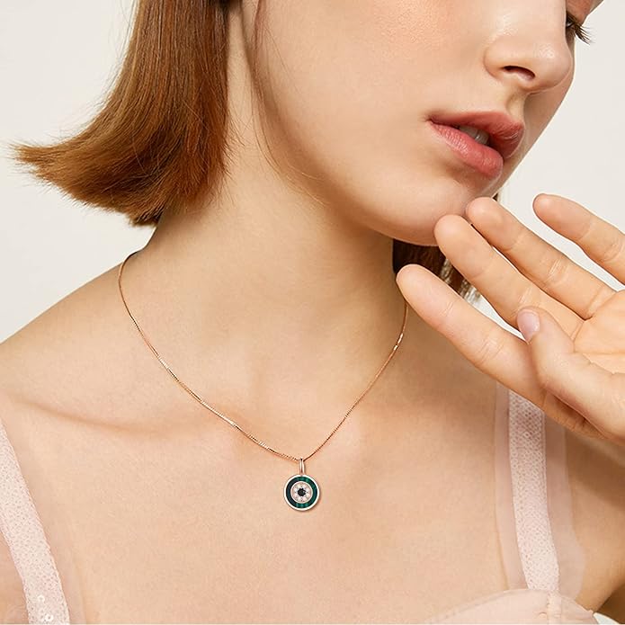 PEIMKO Evil Eye Necklace for Women 925 Sterling Silver Greek Protection Evil Eye Necklaces Jewelry Amulet Gift for Women