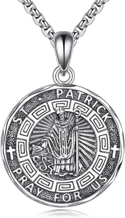 YFN Patron Saint Necklace Sterling Silver Amulet Medal Pendant Religious Protector Jewelry Gifts for Women Men