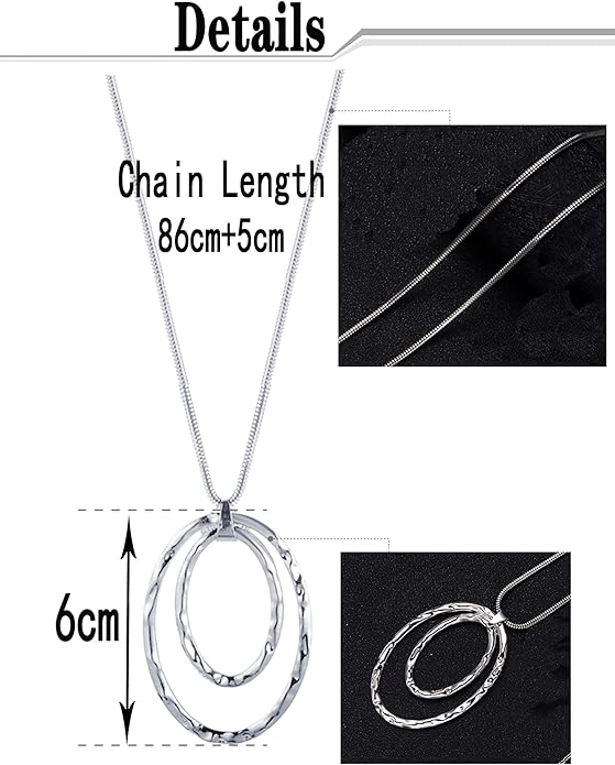10Pcs Long Pendant Necklace Simple Moon Bar Three Triangle Tassel Lock Sweater Y Shape Punk Chain Choker Necklace for Women Men Gold Silver Plated