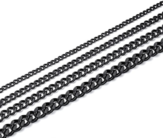 FindChic Men Curb Chain Necklace 18K Gold Plated/Stainless Steel/Black Chunky Double Tight Cuban Link Hip Hop Neck Chains for Men Boys 3.5MM/5MM/6MM/7MM/9MM/12MM 14''-30'' 8 Length Options (Send Gift Box)