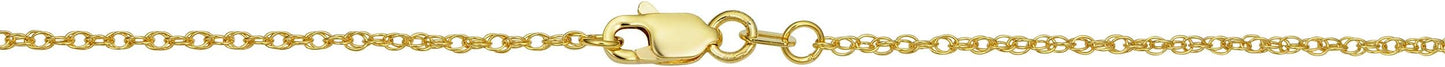 Kooljewelry Womens Classic Rope Chain - 10k Yellow Gold Barely-There Necklace, Thin Lightweight