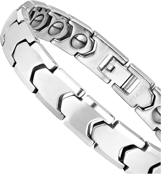 Urban Jewelry Men’s Tungsten Carbide Link Bracelet Collection – 8.3–8.5" Length, 10 mm Heavy Chain, Cross, Track, Box & Wheat Styles, Scratch & Tarnish Resistant, Secure Snap‑Lock, Gift Box