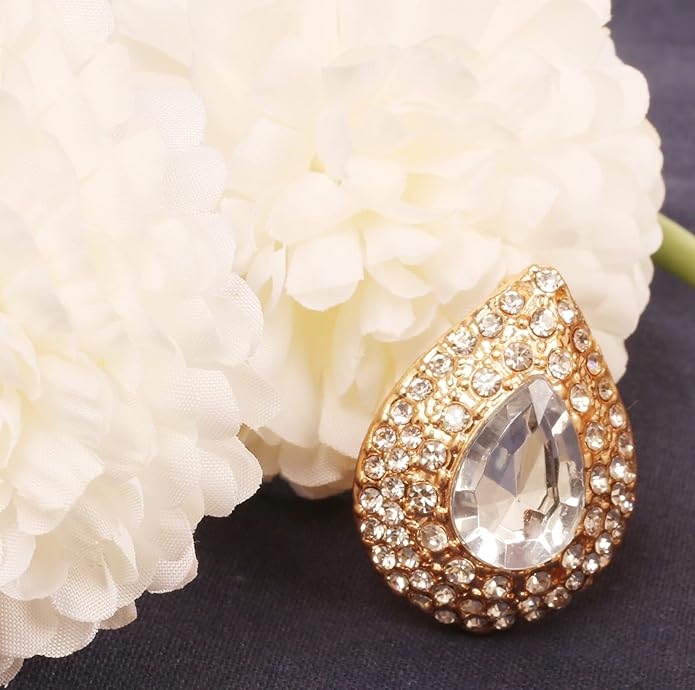 Touchstone Indian Bollywood Handcrafted Designer Jewelry Brooch Lapel Pin in Gold Or Silver Tone for Women.