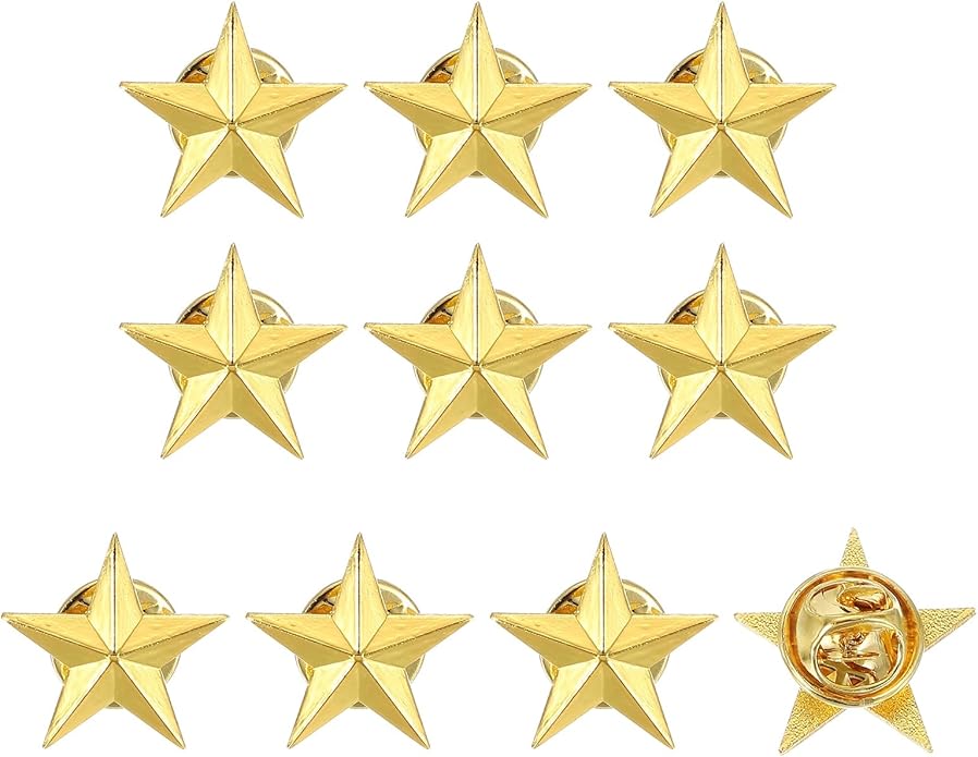 uxcell Star Lapel Pins, Award Pins Star Badge for Men Women Backpacks Hats Jackets Costume Accessories Gifts