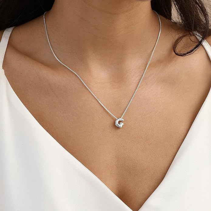 Bubble Gold Letter Necklace for Women, 14k Gold Plated Balloon Initial Necklace, Dainty Gold Necklace for Women, Personalized Bubble Pendant Name Necklace, Fashion Accessories Trendy Jewelry