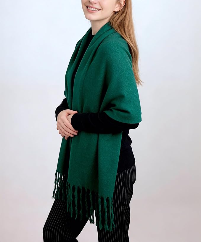 Achillea Warm Cashmere-Feel Winter Scarf – Thick Pashmina Shawl Wrap for Cold Weather