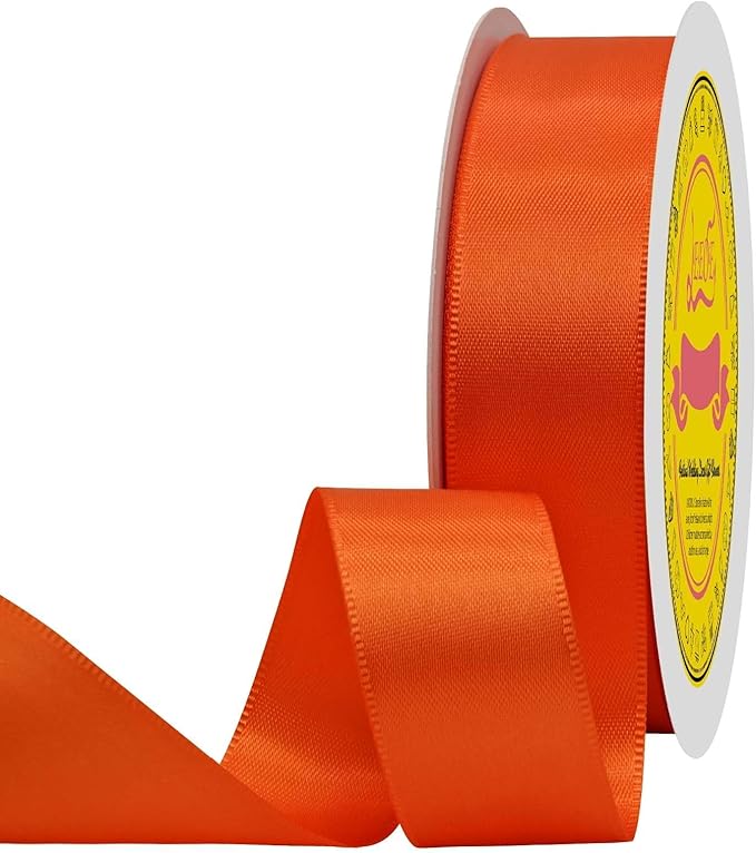 LEEQE Torrid Double Face Satin Ribbon 1 inch X 50 Yards Spool Bright Colors Very Suitable for Weddings Gift Package Wrapping Dancer Wand Sewing Party Hair Bow Invitation Decorations and More