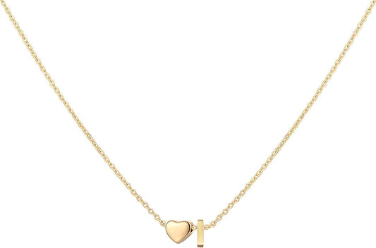 Initial Heart Necklace 18K Gold Plated Stainless Steel Tiny Heart Letter Necklace Personalized Monogram Name Necklace for Women
