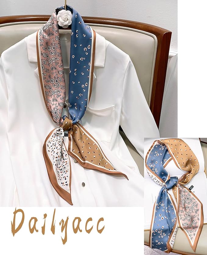Dailyacc Hair Scarf for Women Fashion Silky Satin Headscarf Wrap Breathable Lightweight Neck Scarves For Handbag