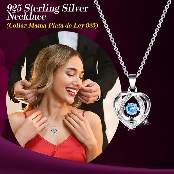 ADDWel Preserved Rose Gifts for Her, Forever Real Rainbow Flowers with Sterling Silver Necklace for Wife Girlfriend Mom on Birthday Anniversary