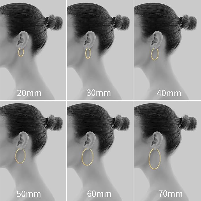 Gacimy Gold Hoop Earrings for Women 14K Gold Plated, 925 Sterling Silver Post Hypoallergenic Earrings Hoops for Women