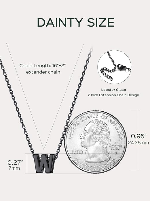 ChicSilver 925 Sterling Silver Initial Necklace for Women Dainty Letter Jewelry Personalized Gift