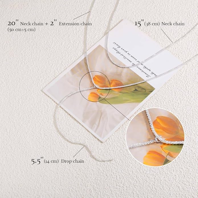 Gold and Silver Plated Layered Long Necklace for Women, Statement Y Body Chain, Sexy Dangle Drop Beach Boho Bolo Cleavage Necklace for Vacation or Prom