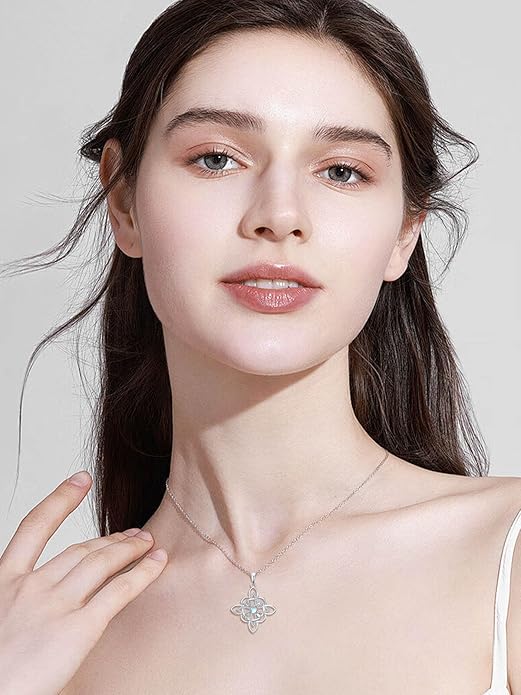 WINNICACA Christmas Gifts for Women Witches Knot Celtic Knot Necklace Sterling Silver Celtic Jewelry Protection Necklaces Irish Jewelry Birthday Gifts for Women Mom Wife Her