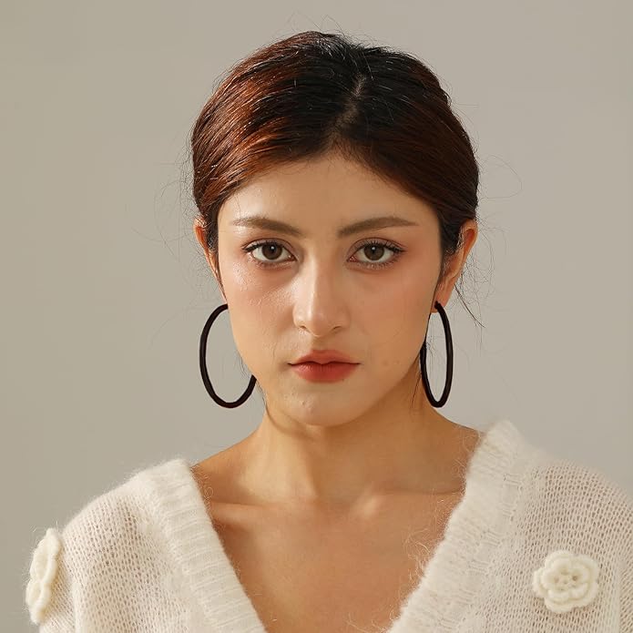 4mm Thick Gold Chunky Earrings Steling Silver Post Hoops Earrings For Women Hollow Tube Hoops Earrings Thick Gold Hoop Earrings Hypoallergenic Lightweight Gold Hoop Large Earrings 20/30/40/50/60MM