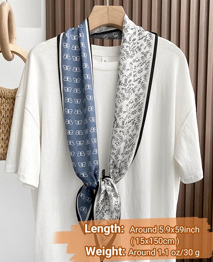 Dailyacc Hair Scarf for Women Fashion Silky Satin Headscarf Wrap Breathable Lightweight Neck Scarves For Handbag